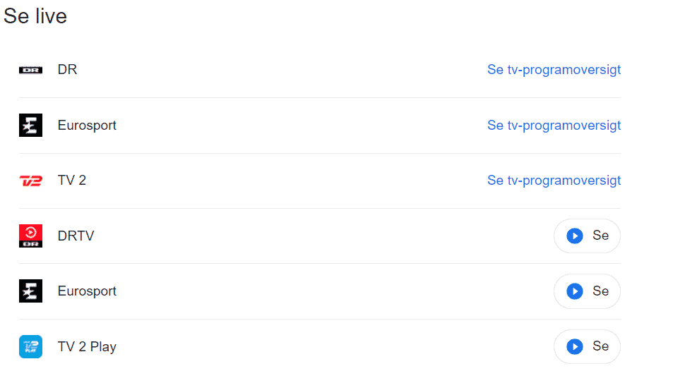 vinterolympiade Kina TV sendetid