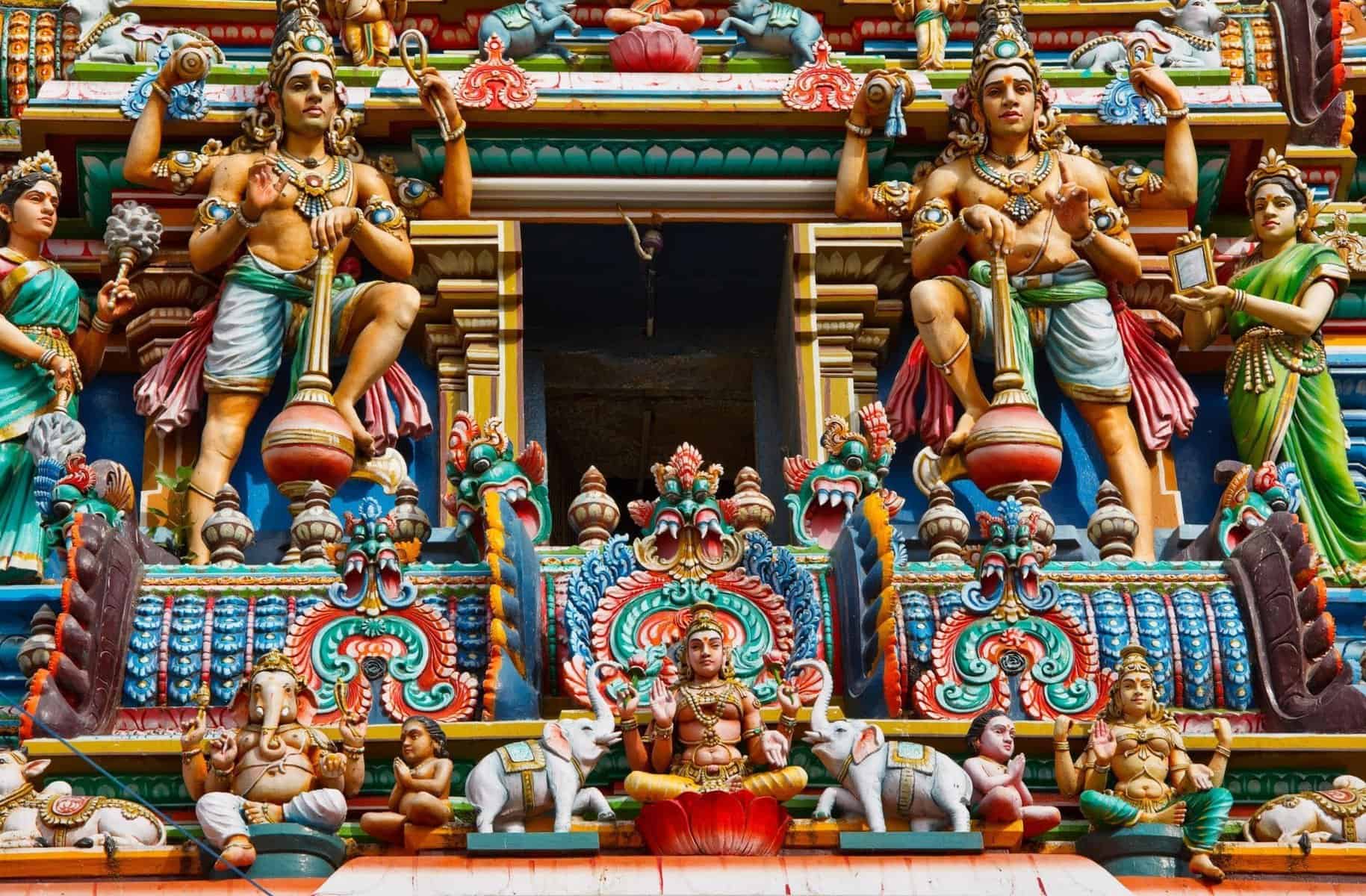 Gopuram (tower) of Hindu temple Kapaleeshwarar., Chennai, Tamil Nadu, India