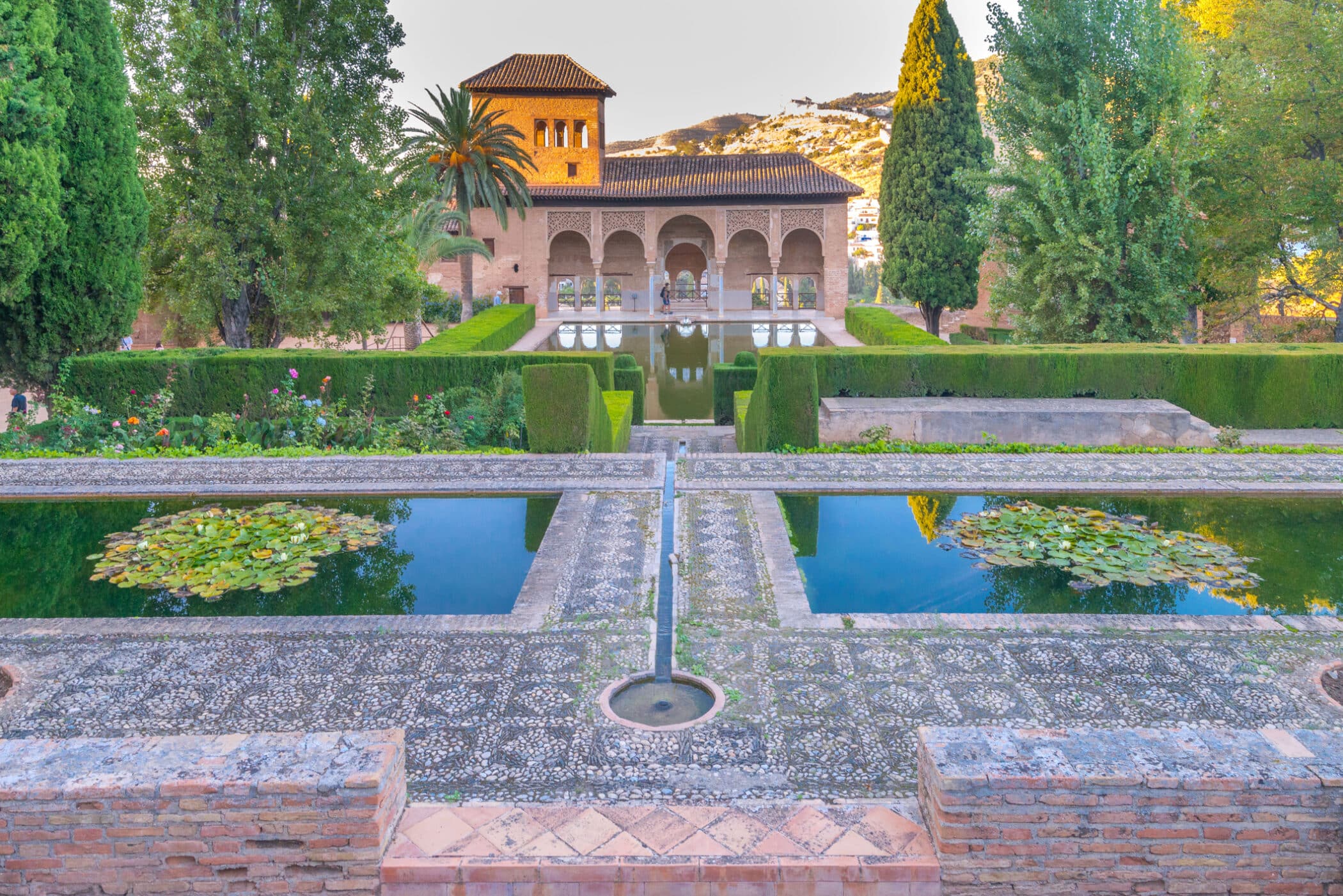 Palace Portico in El Partal in gardens of Nasrid Palaces, Alhambra, Granada, Andalusia, Spain