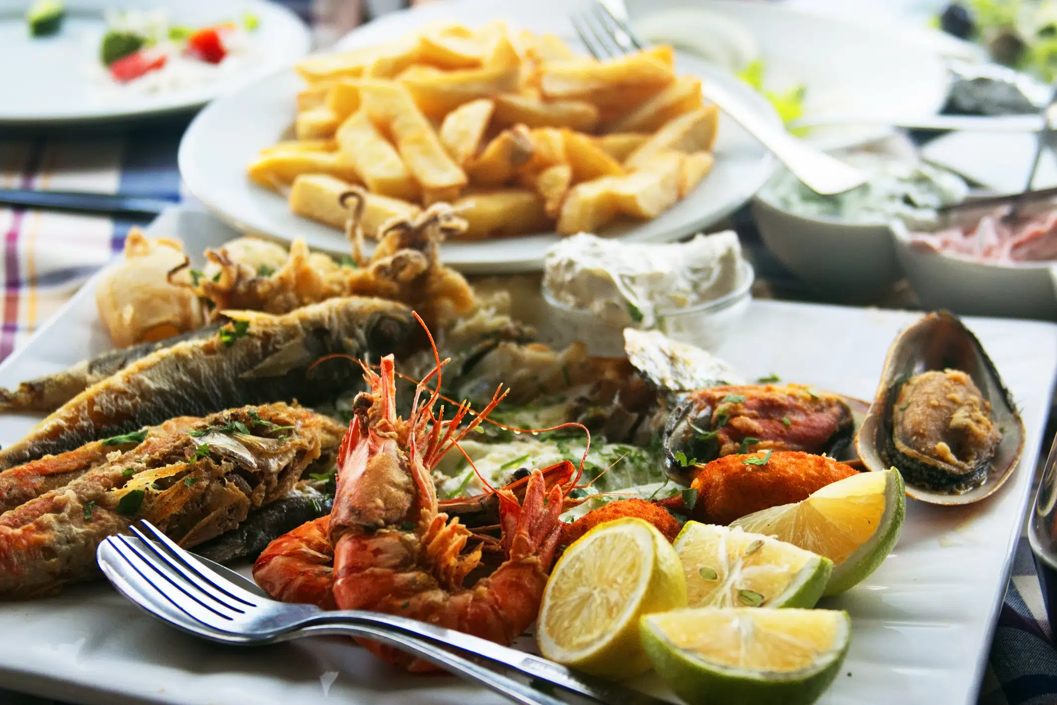græsk fisk og skaldyr meze