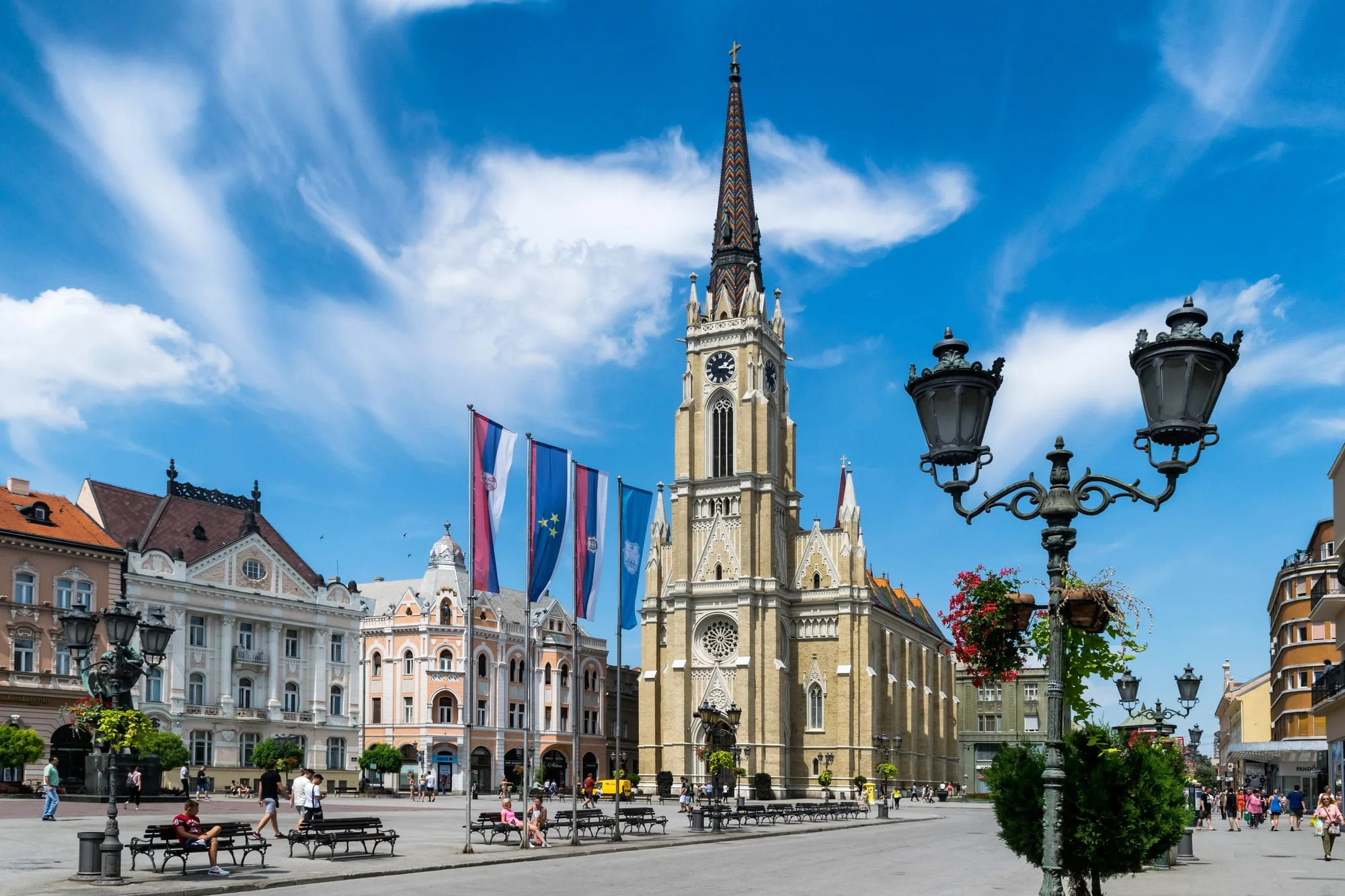 NOVI SAD, SERBIA Liberty Square on the day of Exit Festival.