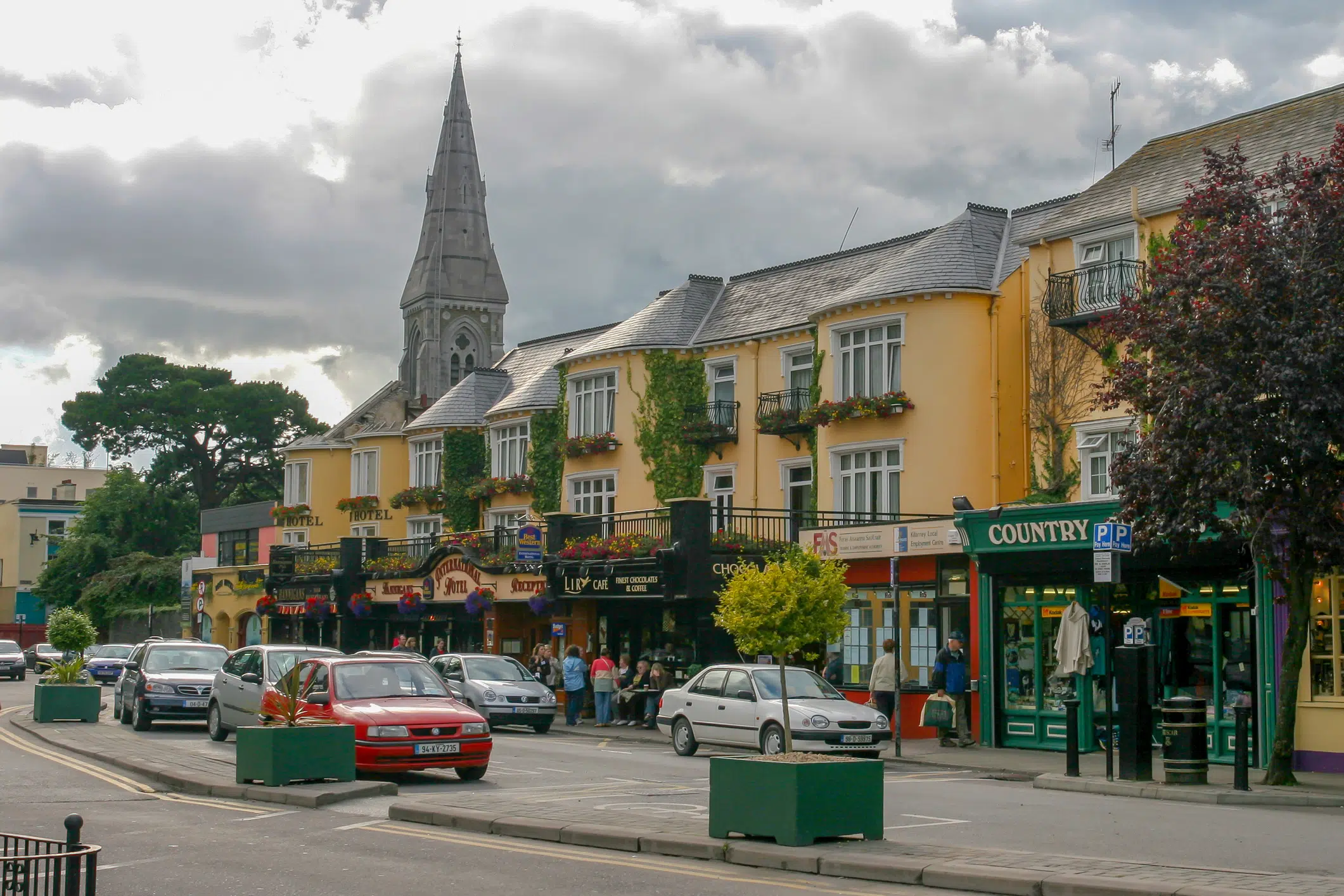 Main Street in beautiful Village of Kilarney situated on Kerry Peninsula south west coast