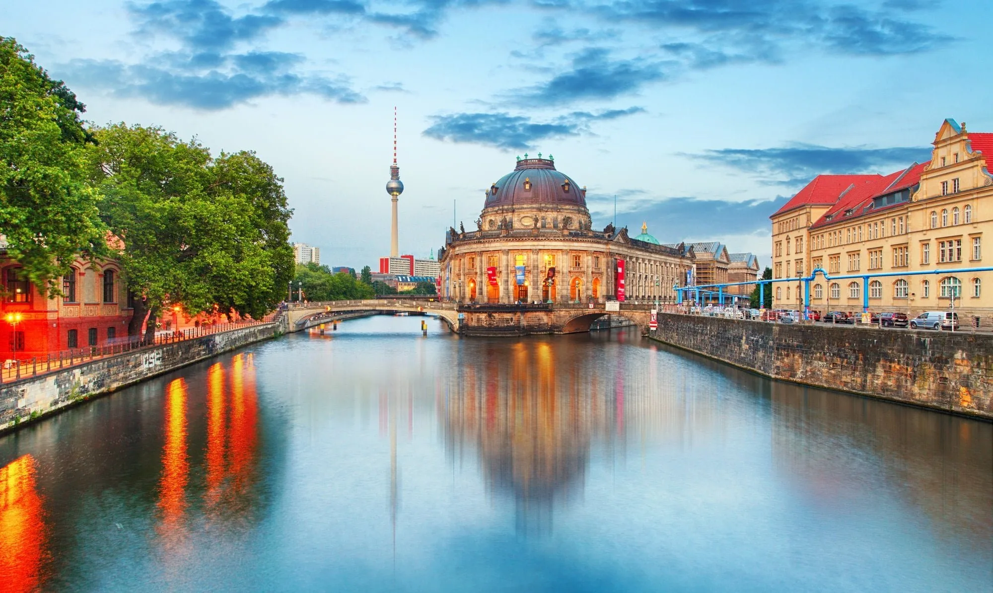 Museum island on Spree river and Alexanderplatz 