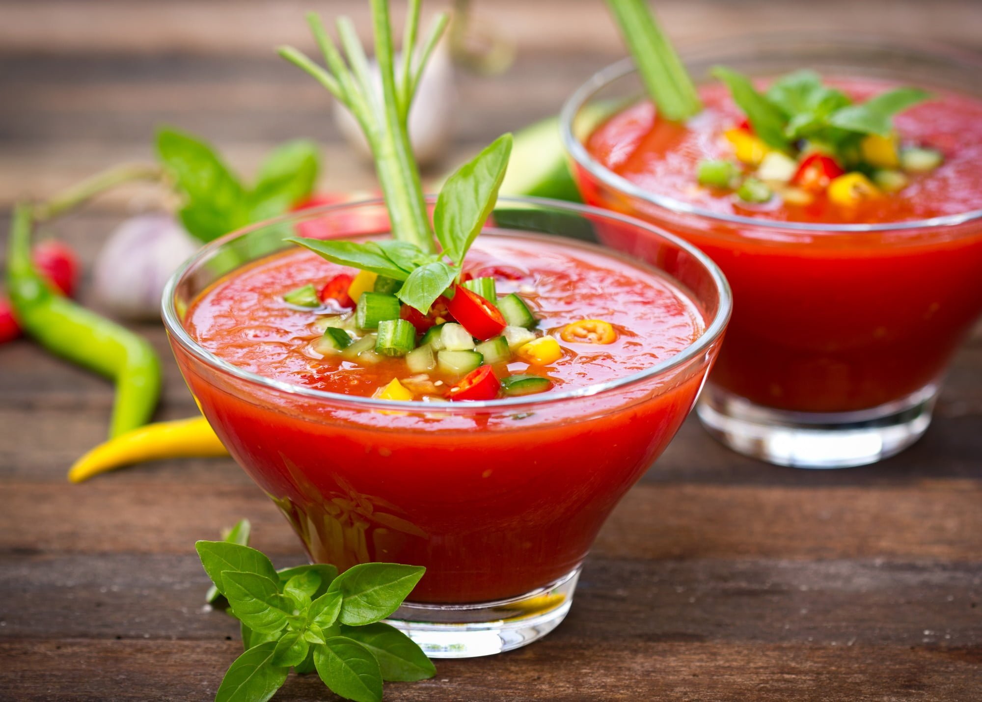 Gazpacho, kold eller varm tomatsuppe. Spansk mad