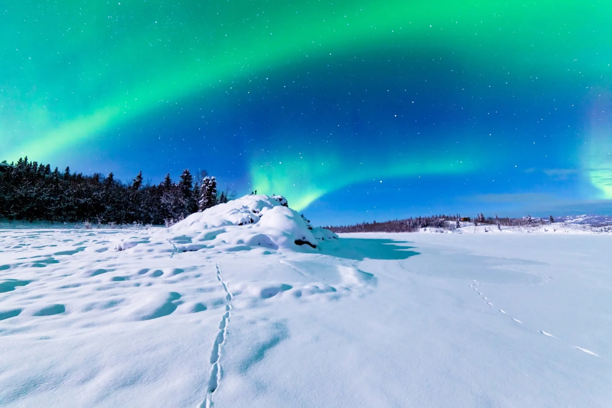 Intense display of Northern Lights Aurora Borealis