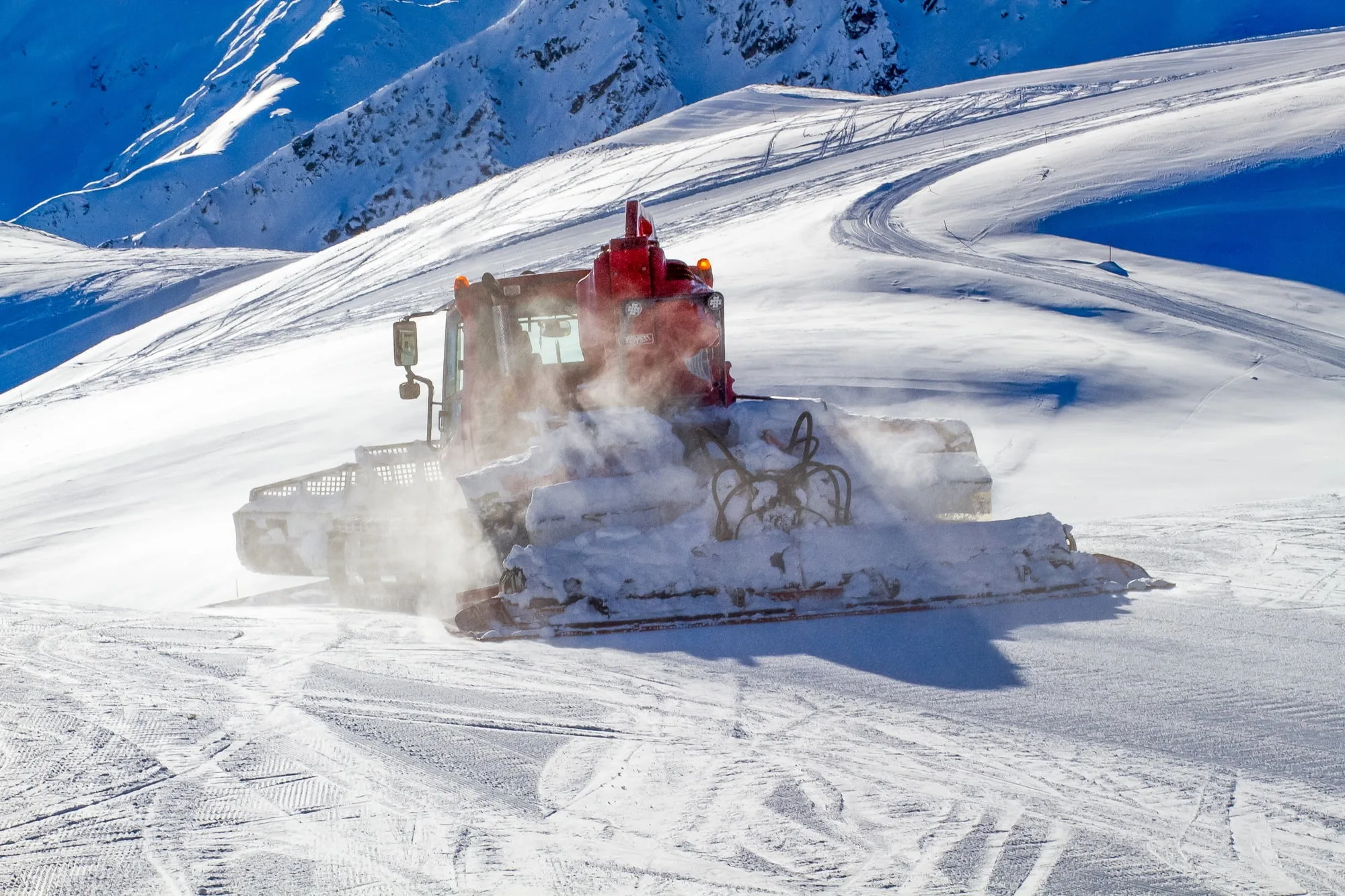 Snow Cat groming Ski Slope