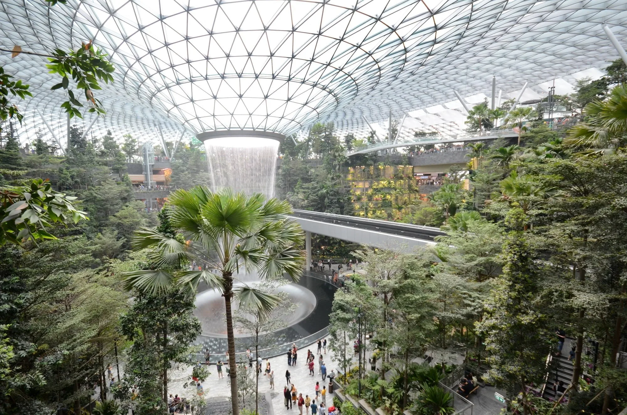 The Rain Vortex inside the Jewel Changi Airport in Singapore