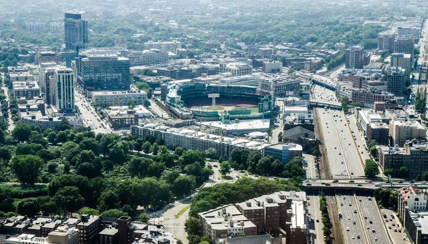 Boston Fenway Park from above