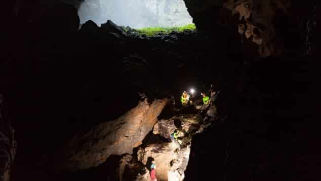 Son Doong verdens største grotte i Vietnam, her holder ekspeditionen pause