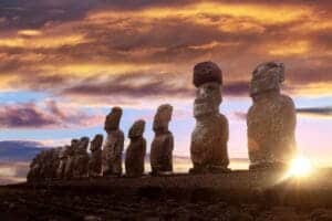 Chile - Moais in Tahai Easter Island