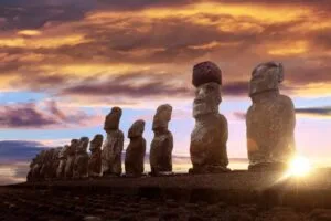 Chile - Moais in Tahai Easter Island