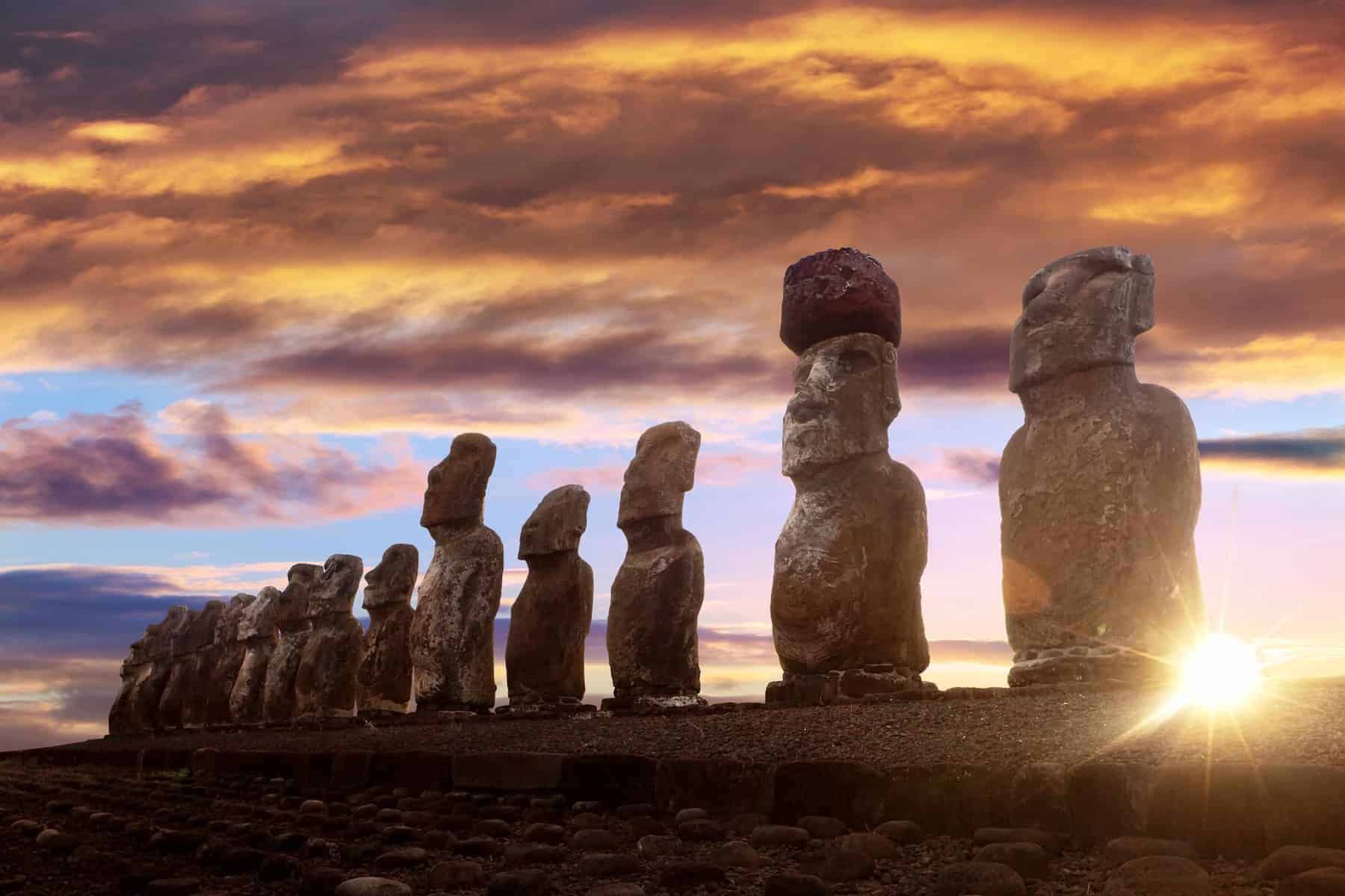Chile - Moais in Tahai Easter Island