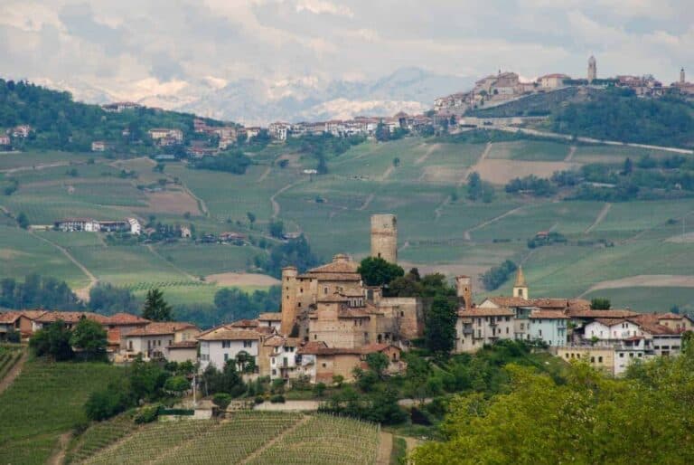 Piemonte: Langhe hills with castle of Castiglion Falletto