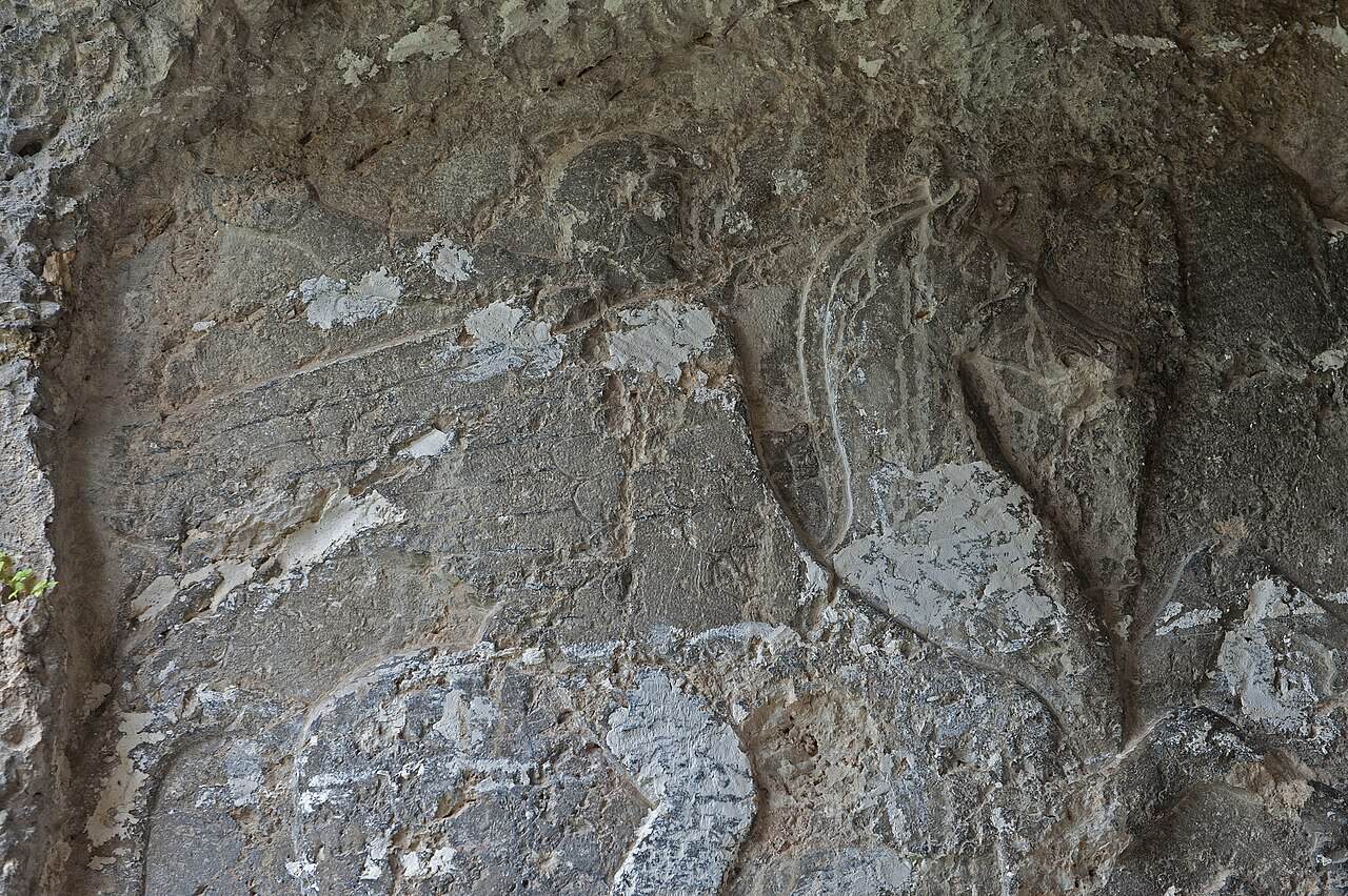 Relief af Bellerophon på den vingede hest Pegasus, gravmonument i den antikke by Tlos nær Fethiye